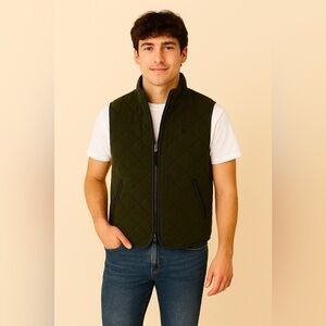 Men's Quilted Vest - Forest Green
